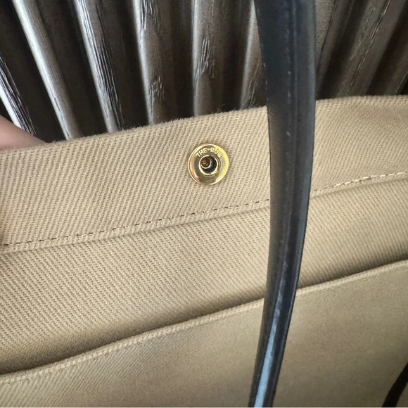 The Row XL Idaho Tote Being Canvas Leather Trim W1592 W253 + Pouch - Picture 9 of 16